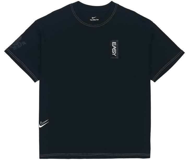 Nike Nike T Shirts Men's Black Crew Neck Moderate Straight Fit
