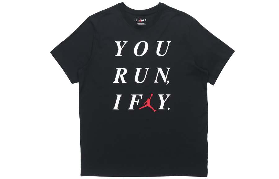 Jordan Jordan T Shirts Men's Black Crew Neck Moderate Straight Fit
