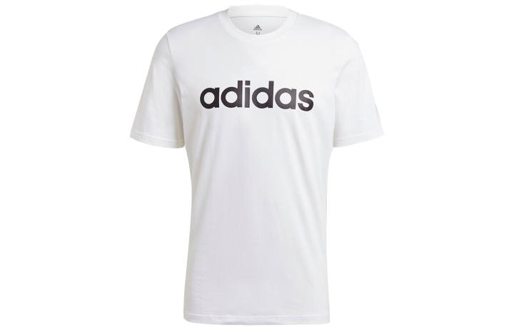 Adidas Adidas ESSENTIALS T Shirts Men's White Crew Neck Moderate Straight Fit