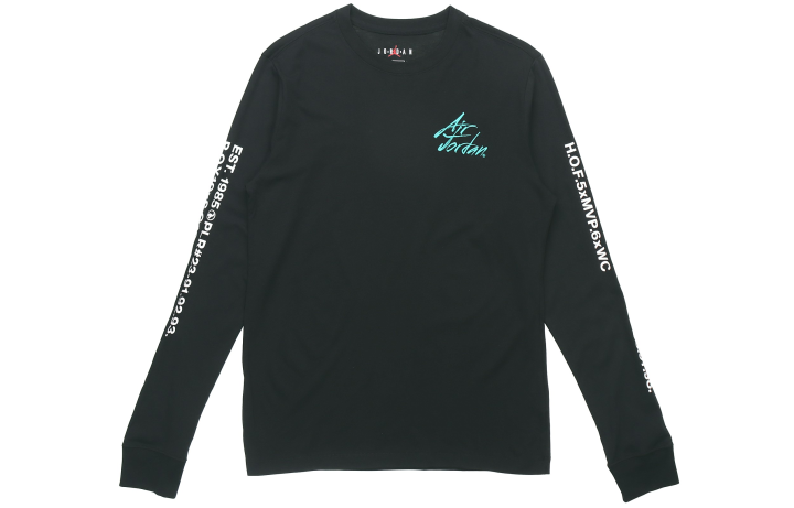 Jordan Jordan T Shirts Men's Black Crew Neck Moderate Straight Fit