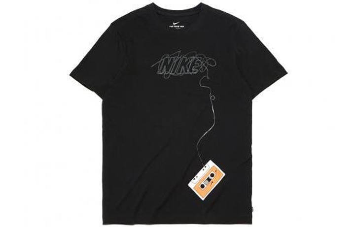 Nike Nike T Shirts Men's Black Crew Neck Moderate Straight Fit