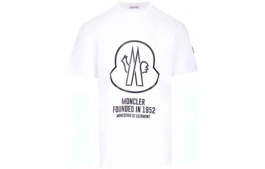 Moncler SS22 T Shirts Men's White Crew Neck Moderate Straight Fit