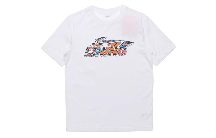Li-Ning Li Ning Sports Fashion Collection T Shirts Unisex Crew Neck Moderate Straight Fit