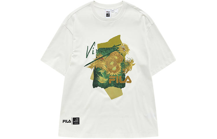 FILA Drop Shoulder Sleeve T Shirt Men's Cloud White