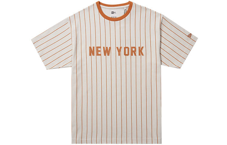 New Era T Shirts Unisex Gray White Crew Neck Moderate Straight Fit