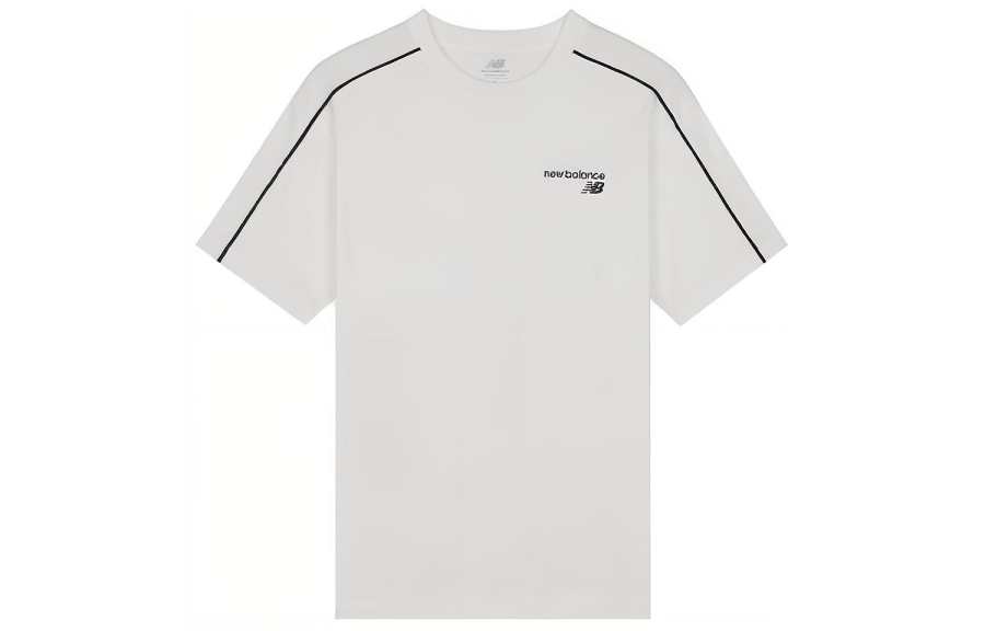 New Balance New Balance T Shirts Men's White Crew Neck Moderate Straight Fit