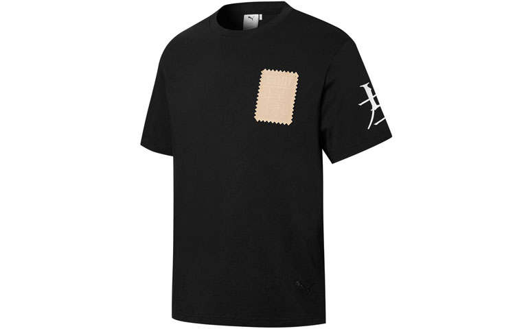 PUMA T Shirts Men's Black Crew Neck Moderate