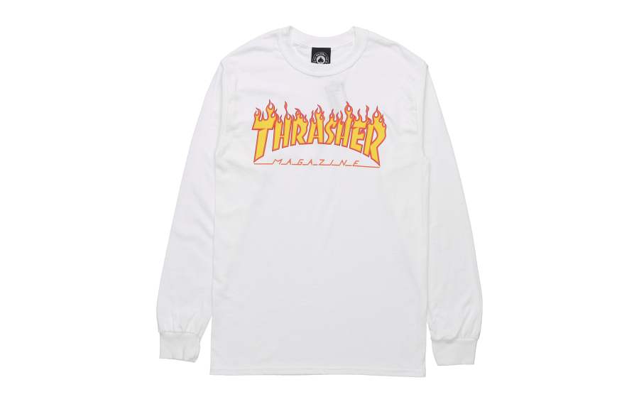 Thrasher T Shirts Unisex White Crew Neck Moderate Heavyweight