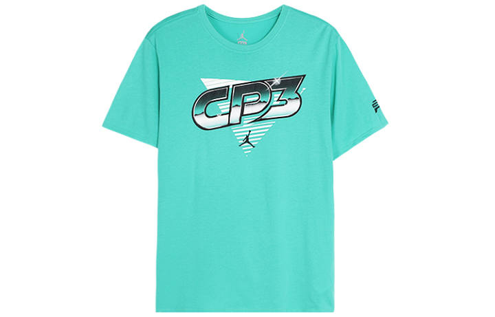 Jordan Jordan T Shirts Men's Green Crew Neck Moderate Straight Fit
