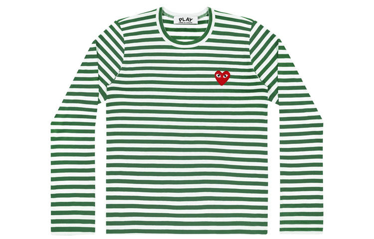 CDG Play T Shirts Men's Crew Neck Moderate Straight Fit