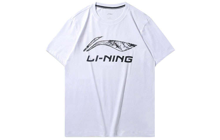 Li-Ning Li Ning T Shirts Unisex Crew Neck Moderate Straight Fit