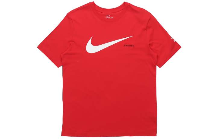 Nike Nike T Shirts Men's Red Crew Neck Moderate Straight Fit