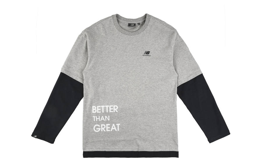 New Balance New Balance T Shirts Men's Light Gray Crew Neck Moderate Straight Fit
