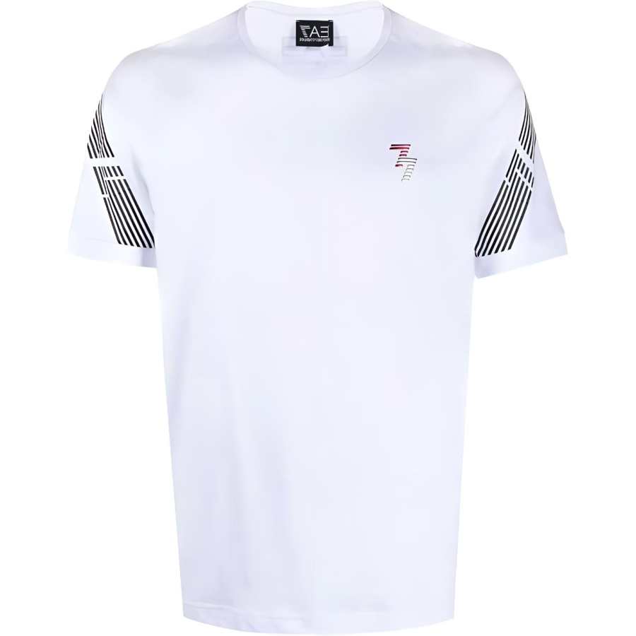 EMPORIO ARMANI EA7 T Shirts Men's White Crew Neck Moderate