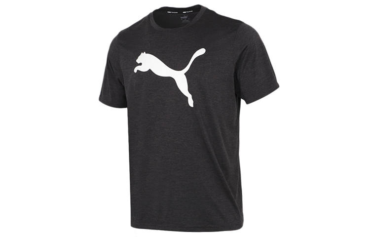 PUMA T Shirts Men's Black Crew Neck Moderate