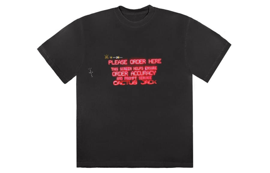 Travis Scott x Mcdonald's Order Here Crew Neck T Shirt Men's Black