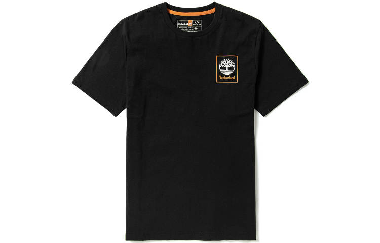 Timberland T Shirts Men's Black Crew Neck Moderate Straight Fit