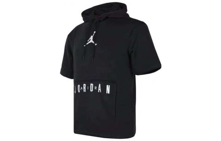 Jordan Jordan T Shirts Men's Black Hooded Non Detachable Moderate Straight Fit