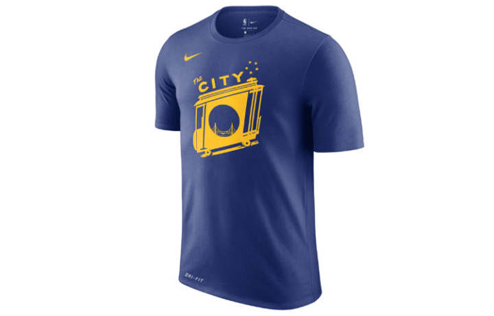 Nike Nike T Shirts Men's Blue Crew Neck Moderate Straight Fit