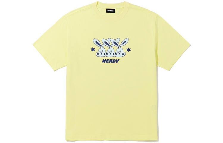 Nerdy T Shirts Unisex Yellow Crew Neck Moderate Straight Fit