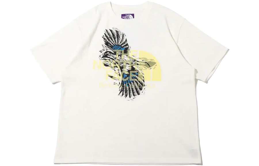 THE NORTH FACE PURPLE LABEL T Shirts Men's White Crew Neck Moderate Straight Fit