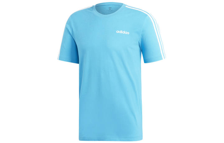 Adidas Adidas T Shirts Men's Sky Blue Crew Neck Moderate Straight Fit