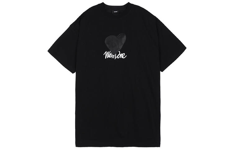 WE11DONE T Shirts Unisex Black Crew Neck Moderate Straight Fit