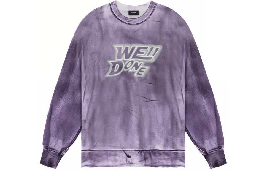 WE11DONE T Shirts Unisex Purple Crew Neck Moderate Straight Fit
