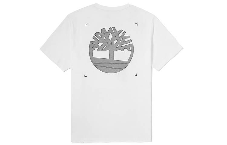 Timberland T Shirts Men's White Crew Neck Moderate Straight Fit