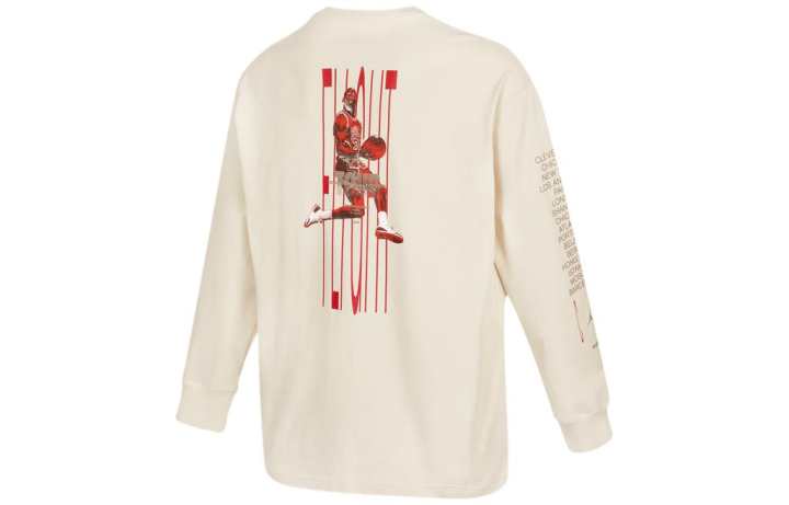 Jordan Jordan T Shirts Men's Ecru Crew Neck Moderate Straight Fit