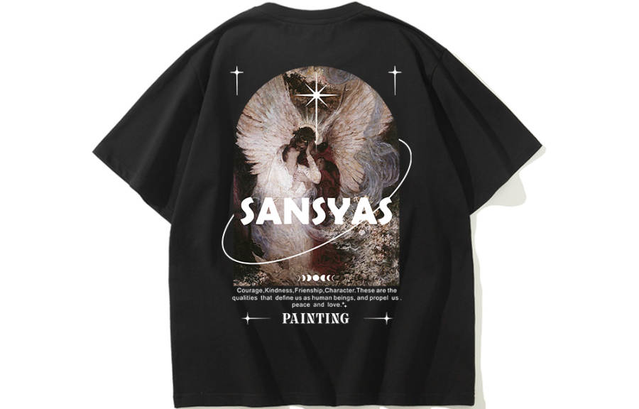 SANSYAS T Shirts Unisex Crew Neck Moderate Straight Fit