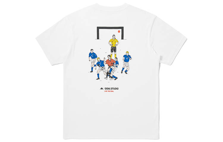 Kappa x Goalstudio Crew Neck Fitted Straight Fit Short Sleeved T Shirt Unisex Couple's