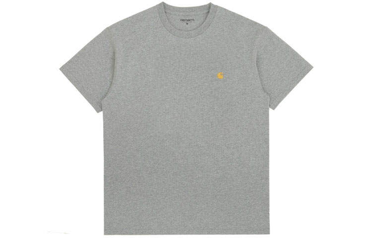 Carhartt WIP T Shirts Men's Gray Crew Neck Moderate Straight Fit