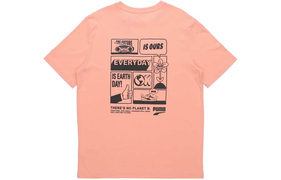 PUMA Drop Shoulder Sleeve T Shirt Men's Pink