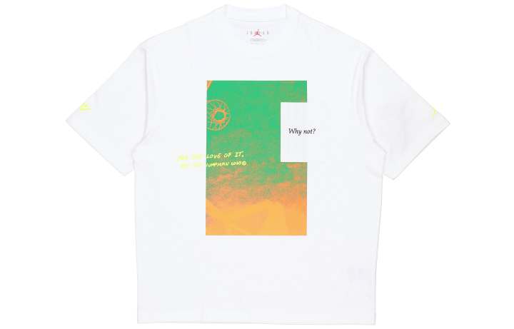 Jordan Jordan Why Not T Shirts Men's White Crew Neck Moderate Straight Fit