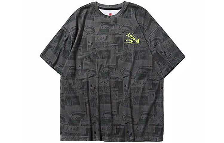 Li-Ning Li Ning T Shirts Men's Crew Neck Moderate Straight Fit