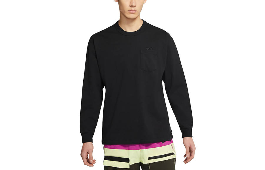 Nike Nike T Shirts Men's Black Crew Neck Moderate Straight Fit