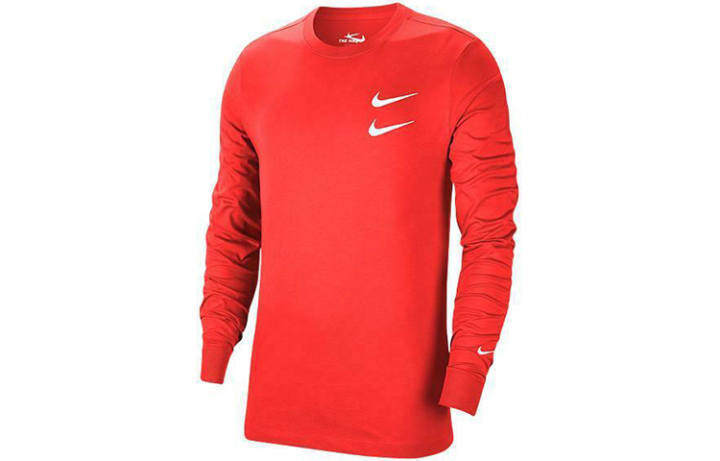 Nike Nike T Shirts Men's Red Crew Neck Moderate Straight Fit