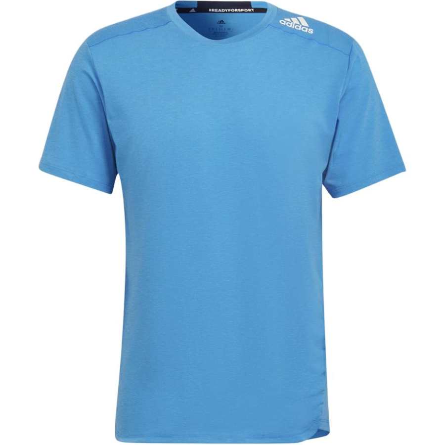 Adidas Adidas T Shirts Men's Lake Blue V Neck Straight Fit