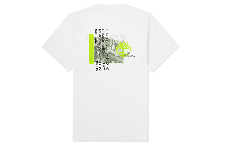 Timberland T Shirts Men's White Crew Neck Moderate Straight Fit
