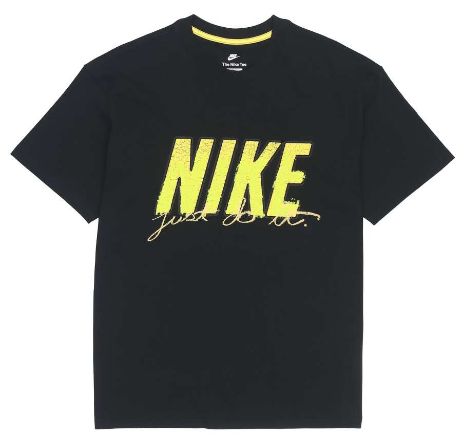 Nike Nike T Shirts Men's Black Crew Neck Moderate Straight Fit