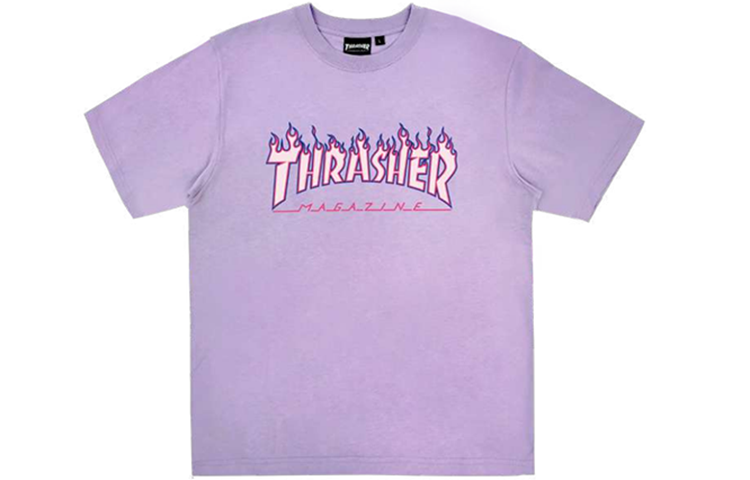Thrasher FW21 T Shirt Japan Version Unisex Light Purple