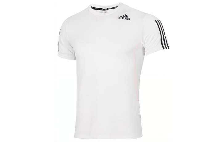 Adidas Adidas T Shirts Men's White Crew Neck Moderate Straight Fit