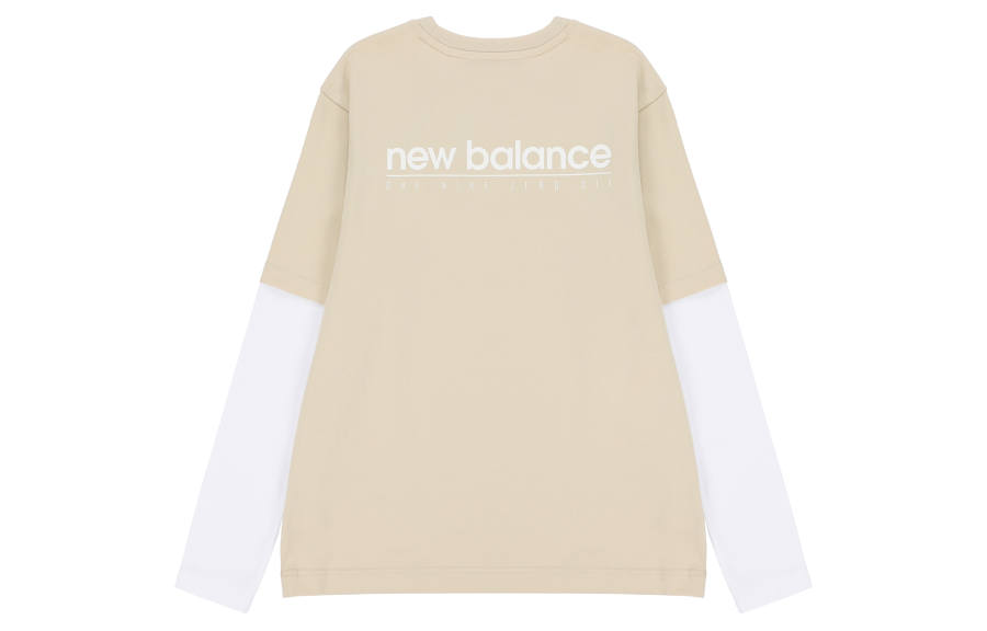 New Balance New Balance Contrasting Colors T Shirts Unisex Apricot Crew Neck Moderate Straight Fit
