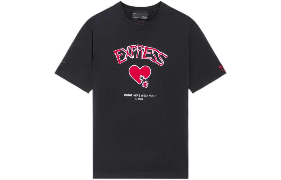 Li-Ning Li Ning Sports Fashion Collection T Shirts Unisex Crew Neck Moderate Straight Fit