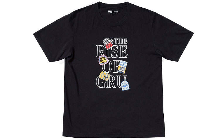 UNIQLO T Shirts Unisex Black Crew Neck Moderate Straight Fit
