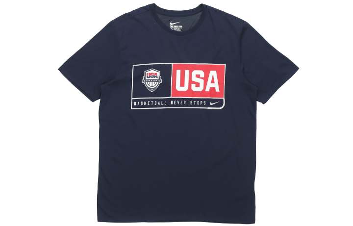 Nike Nike T Shirts Men's Dark Blue Crew Neck Moderate Straight Fit