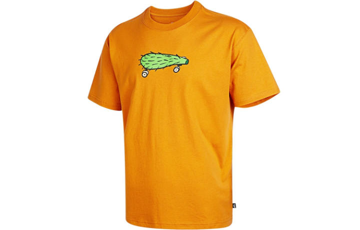 Nike Nike T Shirts Men's Yellow Crew Neck Moderate Straight Fit