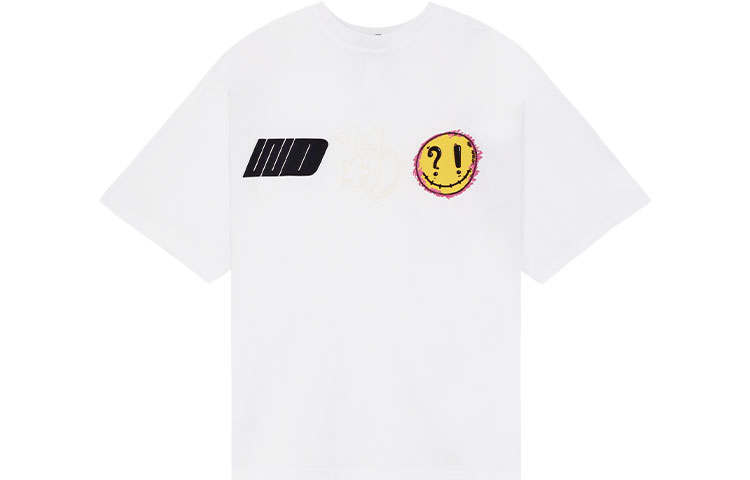 WE11DONE T Shirts Unisex White Crew Neck Moderate Straight Fit