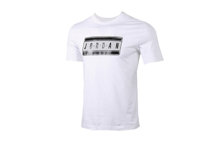 Jordan Jordan T Shirts Men's White Crew Neck Moderate Straight Fit
